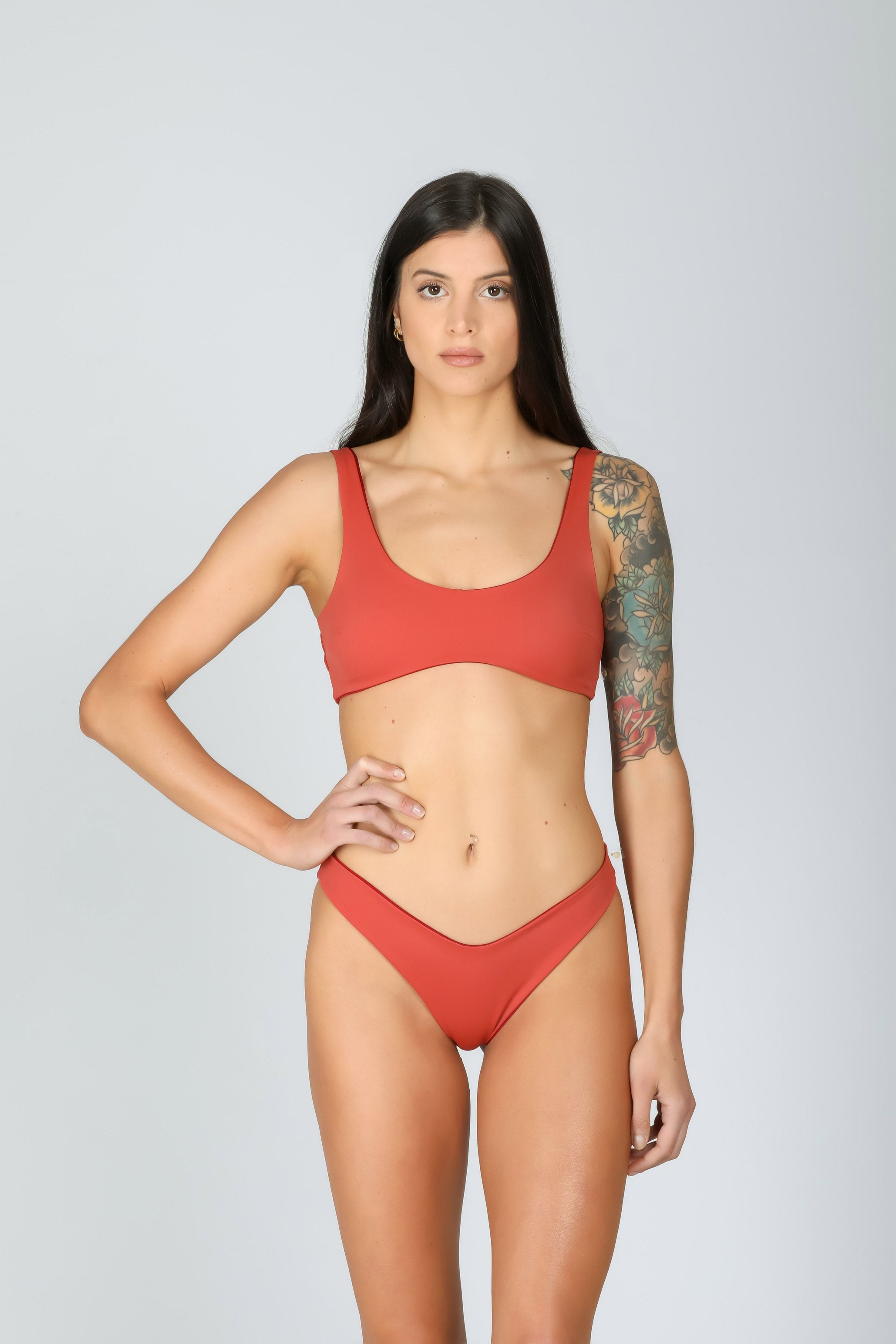Gemini Top Double Face: bikini top sportivo, bikini sportivi 4#color_rusty-red-wine
